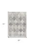 2' X 5' Grey Damask Area Rug