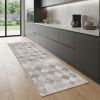 2' X 8' Gray Distressed Trellis Pattern Runner Rug