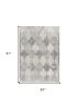 5' X 8' Gray Distressed Trellis Pattern Area Rug