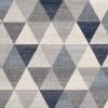 2' X 15' Navy Blue Geometric Diamond Runner Rug