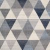 2' X 20' Navy Blue Geometric Diamond Runner Rug