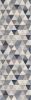 2' X 6' Navy Blue Geometric Diamond Area Rug