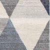 2' X 6' Navy Blue Geometric Diamond Area Rug