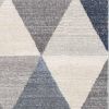 2' X 6' Navy Blue Geometric Diamond Area Rug