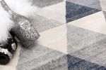 2' X 8' Navy Blue Geometric Diamond Runner Rug