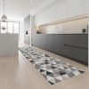 2' X 8' Navy Blue Geometric Diamond Runner Rug