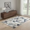 4' X 6' Navy Blue Geometric Diamond Area Rug