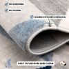 5' X 8' Navy Blue Geometric Diamond Area Rug