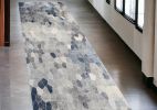 2' X 15' Navy Blue Cobblestone Pattern Runner Rug