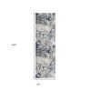 2' X 20' Navy Blue Cobblestone Pattern Runner Rug
