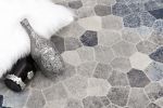 2' X 8' Navy Blue Cobblestone Pattern Runner Rug
