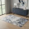 4' X 6' Navy Blue Cobblestone Pattern Area Rug