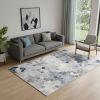 5' X 8' Navy Blue Cobblestone Pattern Area Rug