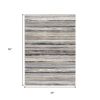 2' X 3' Blue And Beige Distressed Stripes Scatter Rug