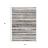 4' X 6' Blue And Beige Distressed Stripes Area Rug