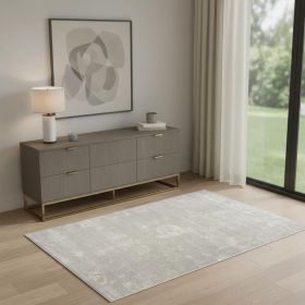 4' X 6' Modern Gray Distressed Area Rug
