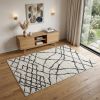 4' X 6' Gray And Black Modern Abstract Area Rug