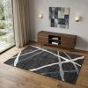 4' X 6' Distressed Black And Gray Abstract Area Rug