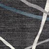 5' X 8' Distressed Black And Gray Abstract Area Rug