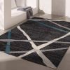 8' X 11' Distressed Black And Gray Abstract Area Rug