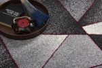 4' X 6' Grey Red Geometric Area Rug