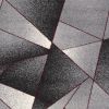 4' X 6' Grey Red Geometric Area Rug