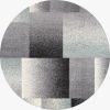 5' Grey Round Abstract Area Rug