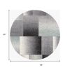 5' Grey Round Abstract Area Rug
