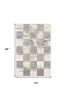 5' X 8' White And Gray Checkered Area Rug