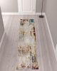 10' Ivory and Gold Abstract Runner Rug