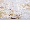 10' Ivory and Gold Abstract Runner Rug