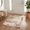 3' X 5' Beige And Gold Abstract Area Rug