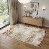 4' X 6' Abstract Beige And Gold Modern Area Rug