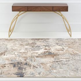 4' X 6' Beige And Ivory Abstract Area Rug