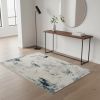 4' X 6' Blue Abstract Dhurrie Area Rug