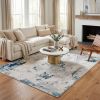 4' X 6' Blue Abstract Dhurrie Area Rug