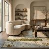 4' X 6' Green Abstract Dhurrie Area Rug