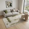 5' X 7' Green Abstract Dhurrie Area Rug