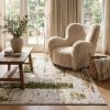 5' X 7' Green Abstract Dhurrie Area Rug