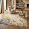 4' X 6' Gold Abstract Dhurrie Area Rug