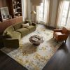 5' X 7' Gold Abstract Dhurrie Area Rug