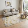 5' X 7' Gold Abstract Dhurrie Area Rug
