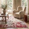 5' X 7' Red Abstract Dhurrie Area Rug