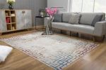 4' X 6' Gray And Red Greek Key Patterns Area Rug