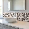 8" X 8" Charcoal And White Mosaic Peel And Stick Removable Tiles