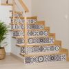 6" X 6" Light Brown And White Mosaic Peel And Stick Removable Tiles