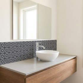 8" X 8" Black White And Tan Peel And Stick Removable Tiles