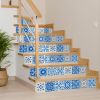 6" X 6" Dark And Light Blue Mosaic Peel And Stick Removable Tiles