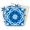 7" X 7" Dark And Light Blue Mosaic Peel And Stick Removable Tiles