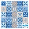 7" X 7" Dark And Light Blue Mosaic Peel And Stick Removable Tiles